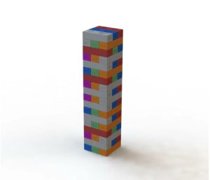 Imagem da torre formada pelos blocos matemáticos - Renderização feita no SolidWorks
